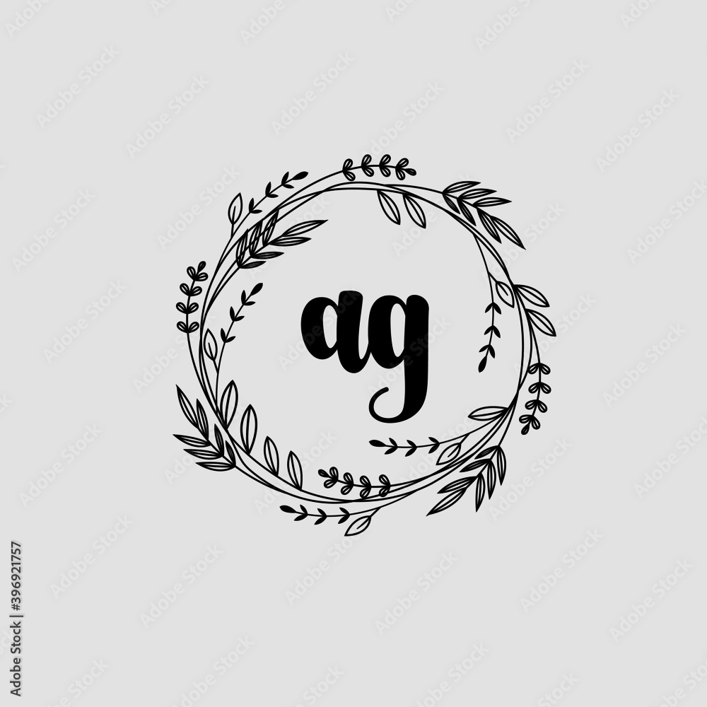 AG Initial handwriting logo template vector AG Initial handwriting logo template vector