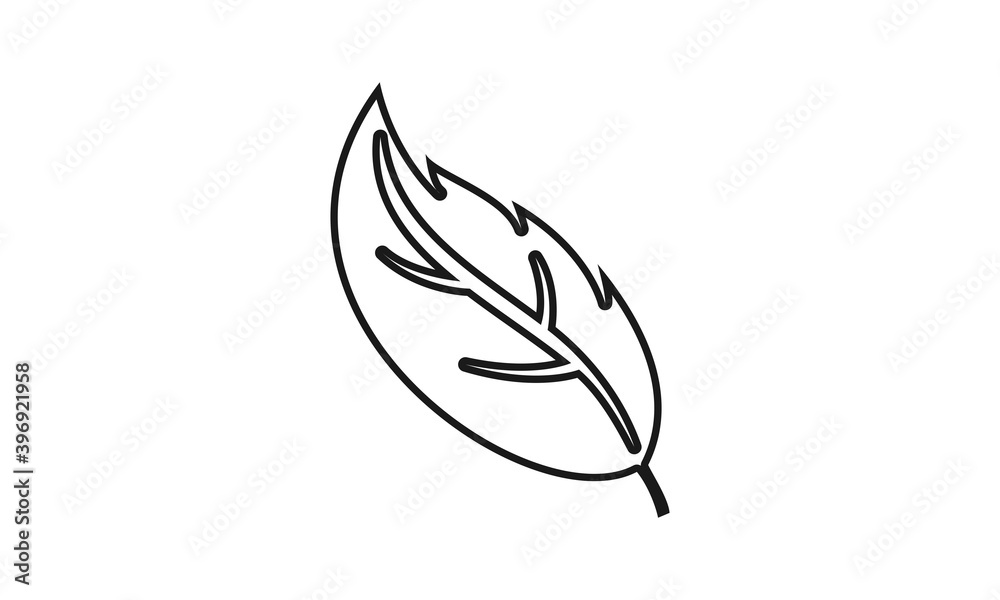 Simple leaf illustration vector icon Simple leaf illustration vector icon