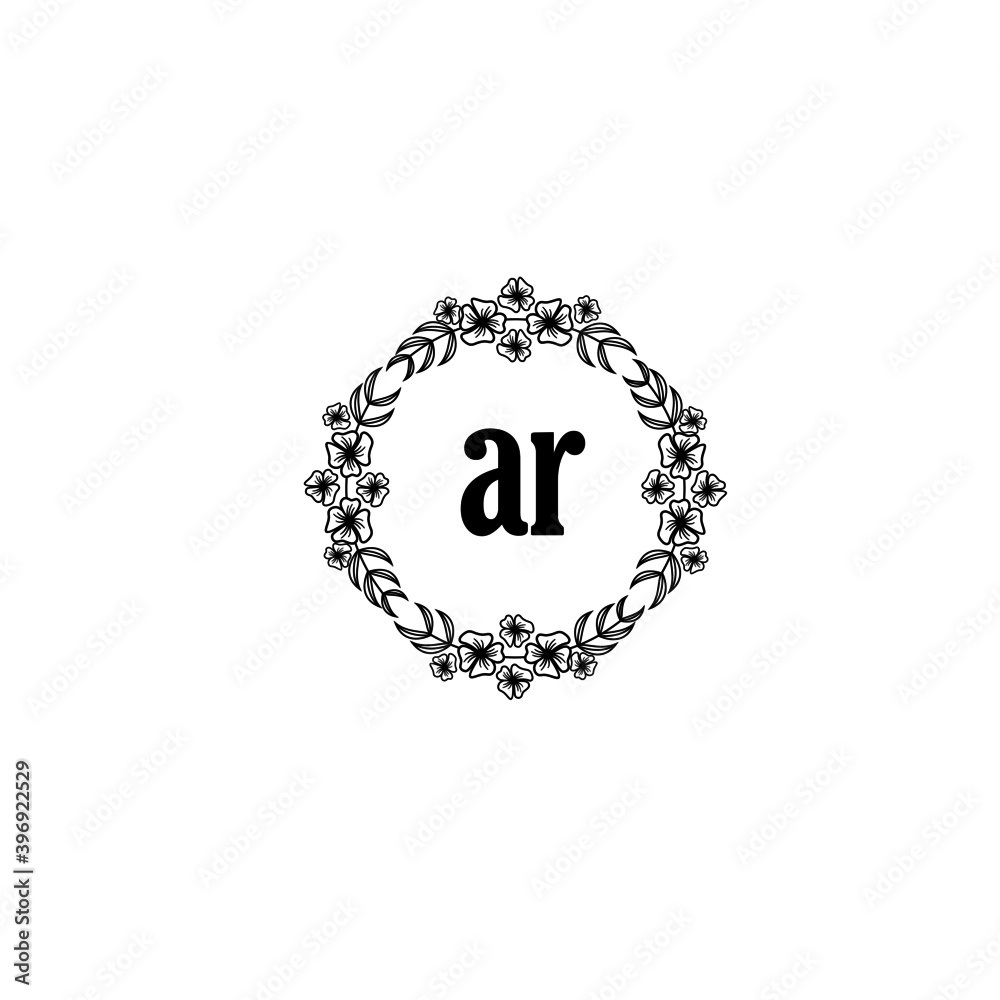 AR Initial handwriting logo template vector AR Initial handwriting logo template vector