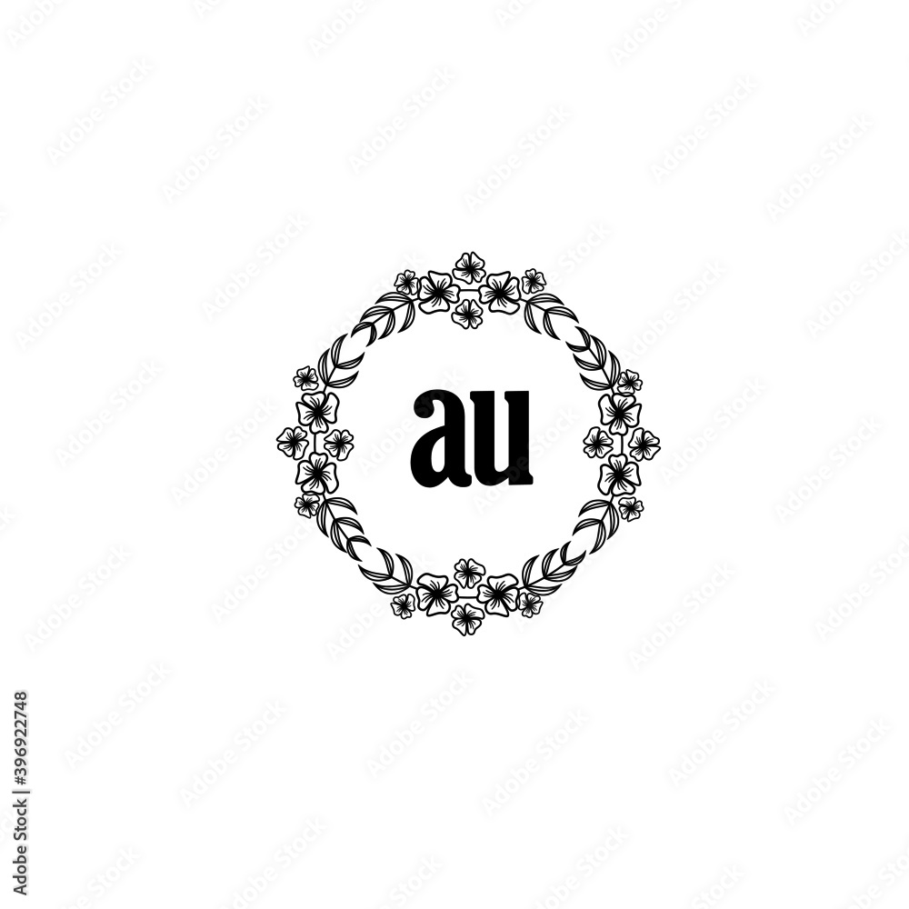 AU Initial handwriting logo template vector AU Initial handwriting logo template vector