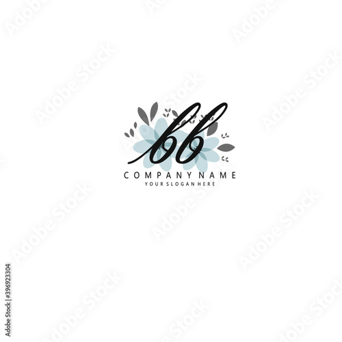 BB Initial handwriting logo template vector
