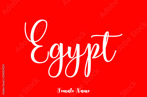 Egypt-Female Name Handwriting Text On Red Background