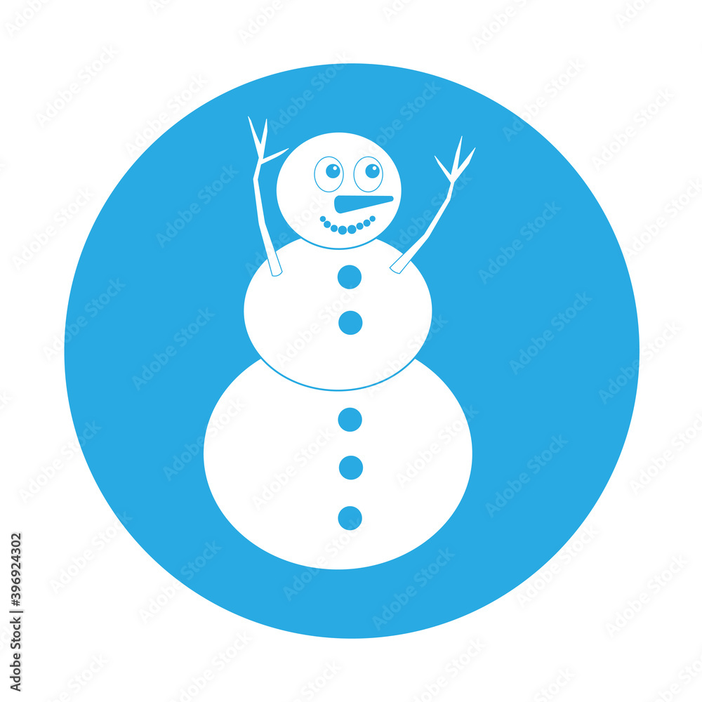 Simple illustration of funny snowman Concept for Christmas holiday Simple illustration of funny snowman Concept for Christmas holiday
