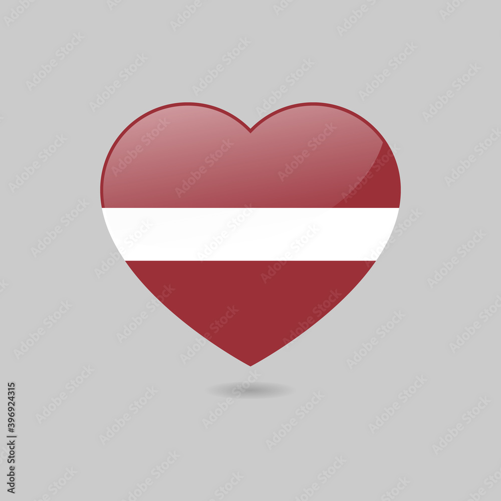 Vector Glossy Latvian Flag Heart Vector Glossy Latvian Flag Heart