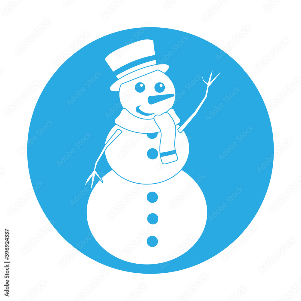 Simple illustration of funny snowman Concept for Christmas holiday Simple illustration of funny snowman Concept for Christmas holiday