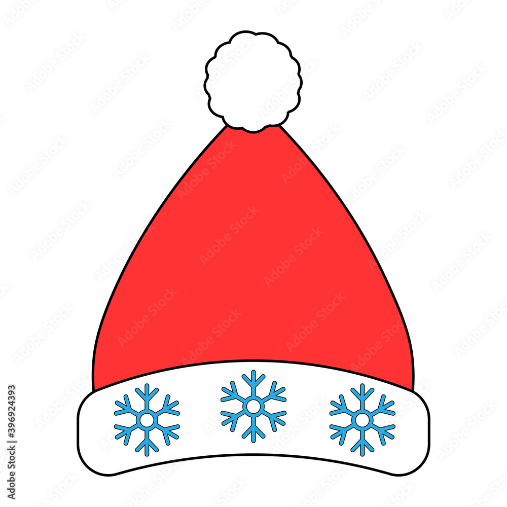 Simple illustration of Santa Claus Christmas hat icon Simple illustration of Santa Claus Christmas hat icon