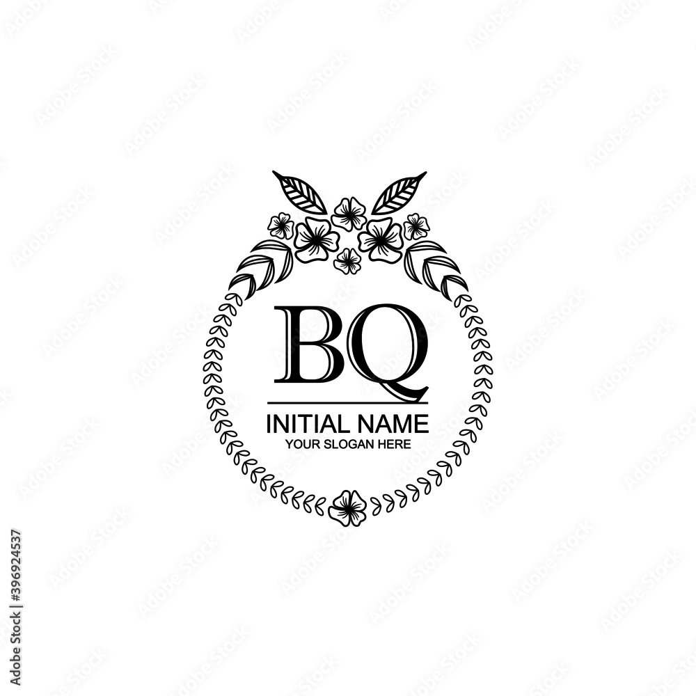BQ Initial handwriting logo template vector
BQ Initial handwriting logo template vector