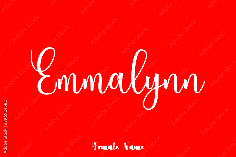 Emmalynn-Female Name Handwriting Text On Red Background Emmalynn-Female Name Handwriting Text On Red Background