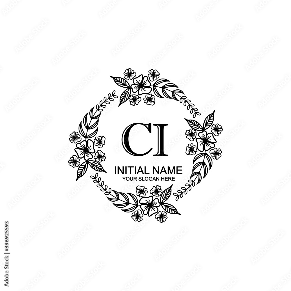CI Initial handwriting logo template vector
