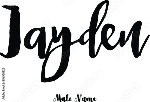 Jayden-Male Name Bold Typography Phrase on White Background photo