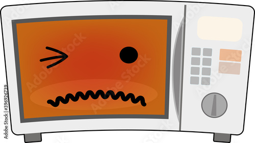 温めすぎて困った電子レンジのイラスト