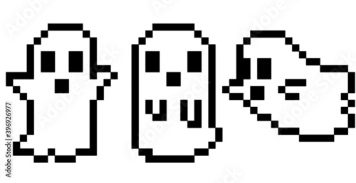 Three Ghost - tres fantasmas pixel art