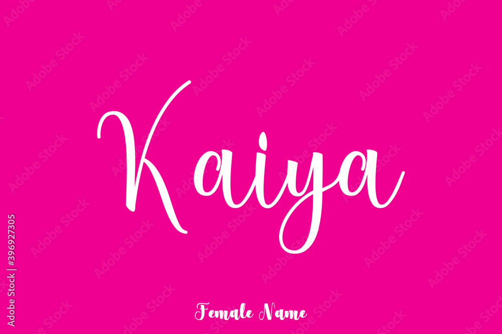 Kaiya-Female Name Handwritten Text On Pink Background