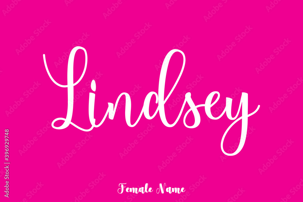 Lindsey-Female Name Calligraphy White Color Text On Purple Background