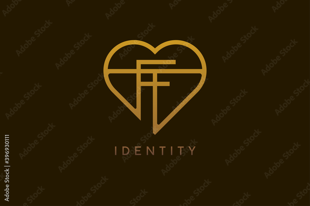 Abstract initials F and T logo, gold colour line style heart and letter combination, usable for brand, card and invitation, logo design template element,vector illustration Abstract initials F and T logo, gold colour line style heart and letter combination, usable for brand, card and invitation, logo design template element,vector illustration