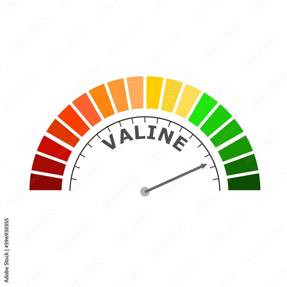Gradient scale. Valine level measuring device icon. Sign tachometer, speedometer, indicators. Infographic gauge element. Gradient scale. Valine level measuring device icon. Sign tachometer, speedometer, indicators. Infographic gauge element.