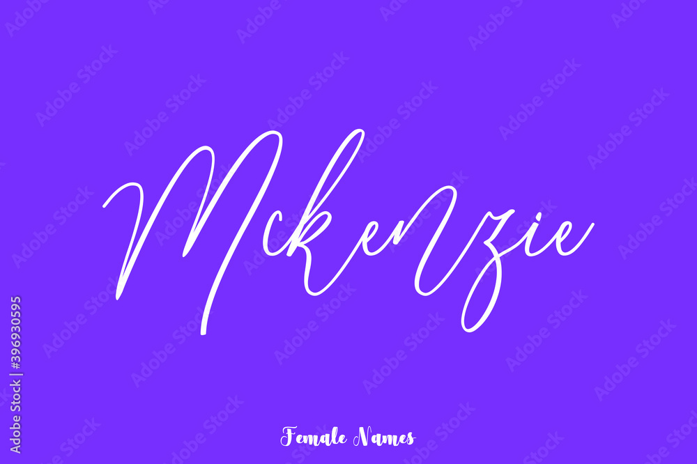 Mckenzie-Female Name Cursive Calligraphy Text On Purple Background Mckenzie-Female Name Cursive Calligraphy Text On Purple Background