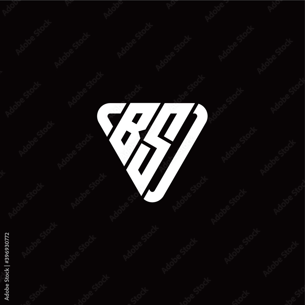 Initial Letter B S Linked Triangle Design Logo Initial Letter B S Linked Triangle Design Logo