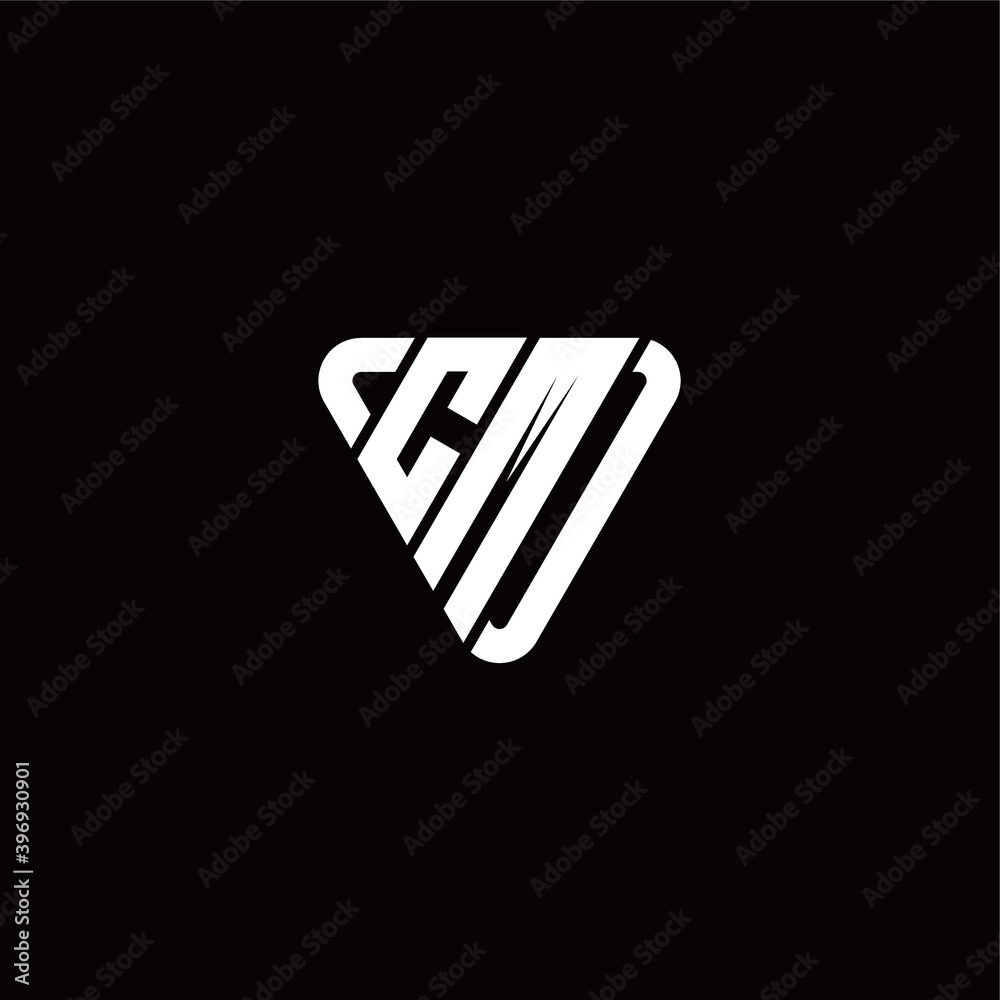Obraz premium Initial Letter C M Linked Triangle Design Logo