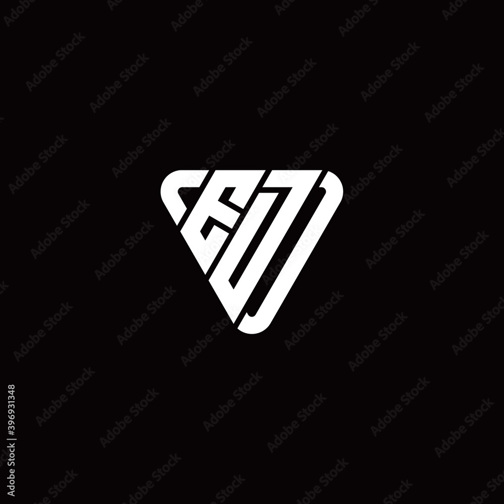 Obraz premium Initial Letter E D Linked Triangle Design Logo