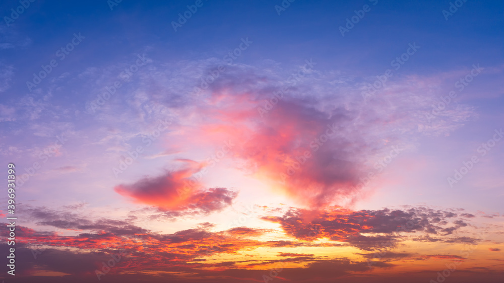 Panorama twilight sky with cloud on sunrise and sunset time.