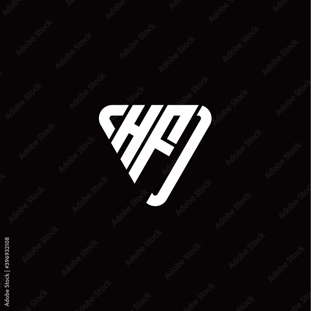 Obraz premium Initial Letter H F Linked Triangle Design Logo