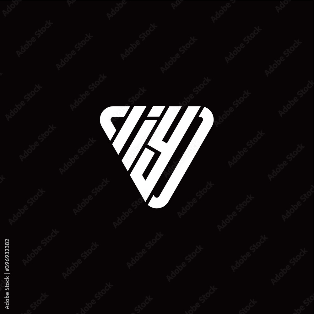 Obraz premium Initial Letter I Y Linked Triangle Design Logo