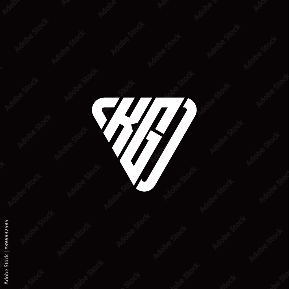 Obraz premium Initial Letter K G Linked Triangle Design Logo