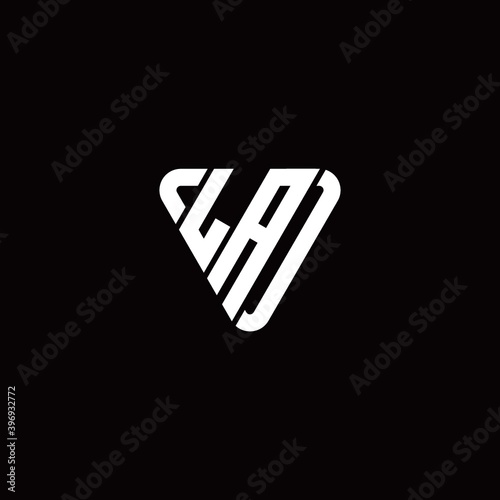 Initial Letter L A Linked Triangle Design Logo