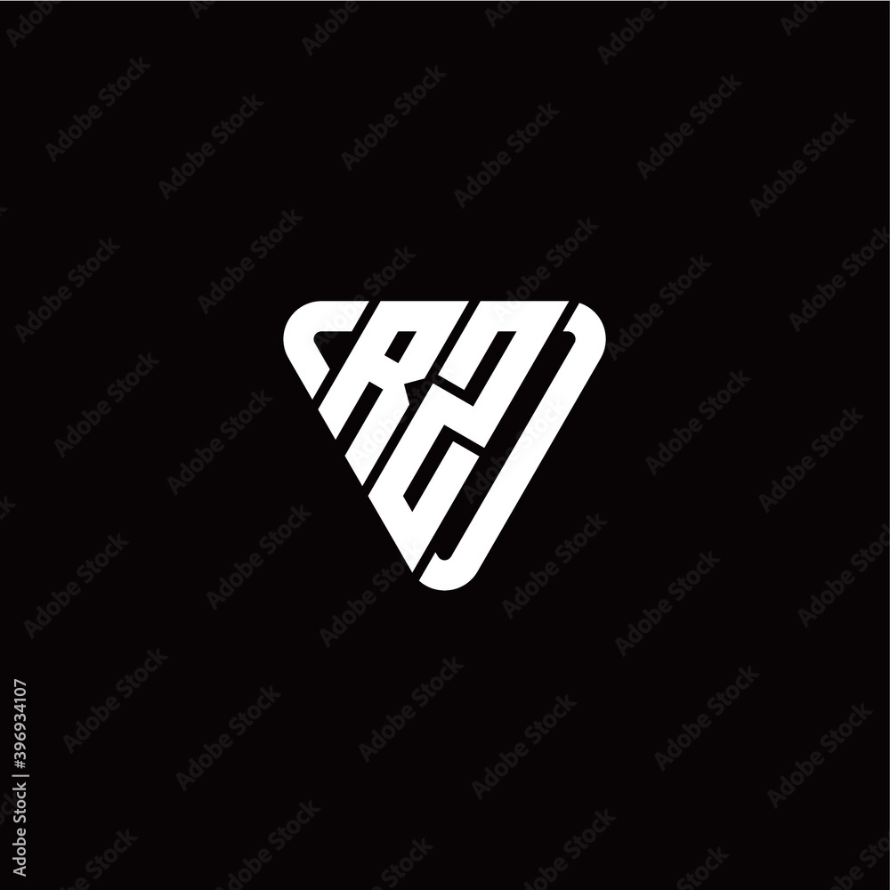 Initial Letter R Z Linked Triangle Design Logo Initial Letter R Z Linked Triangle Design Logo