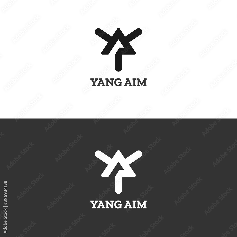 Fototapeta premium A Y Letter Logo Design. Creative Modern AY Letters Icon Illustration.