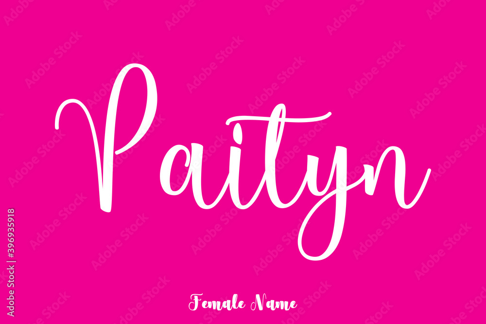 Paityn-Female Name Brush Calligraphy White Color Text On Pink Background