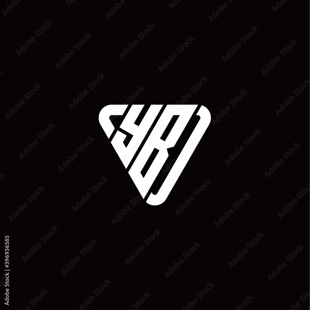 Obraz premium Initial Letter Y B Linked Triangle Design Logo