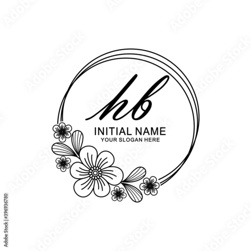 HB Initial handwriting logo template vector
