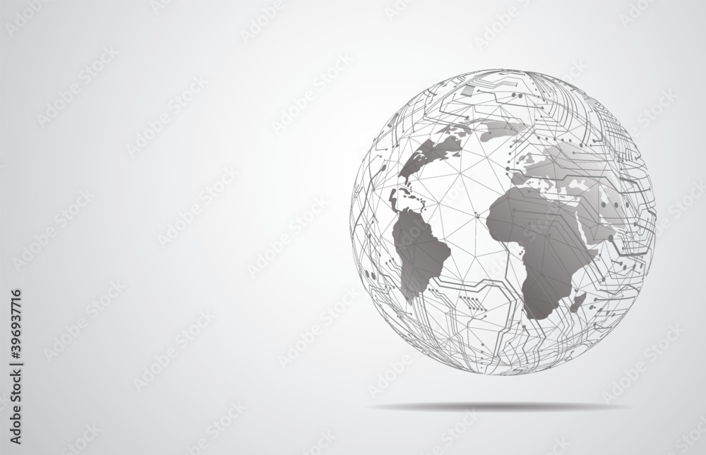 Global network connection. World map point and line composition concept of global business. Vector Illustration Global network connection. World map point and line composition concept of global business. Vector Illustration