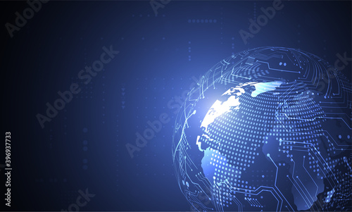 Global network connection. World map point and line composition concept of global business. Vector Illustration