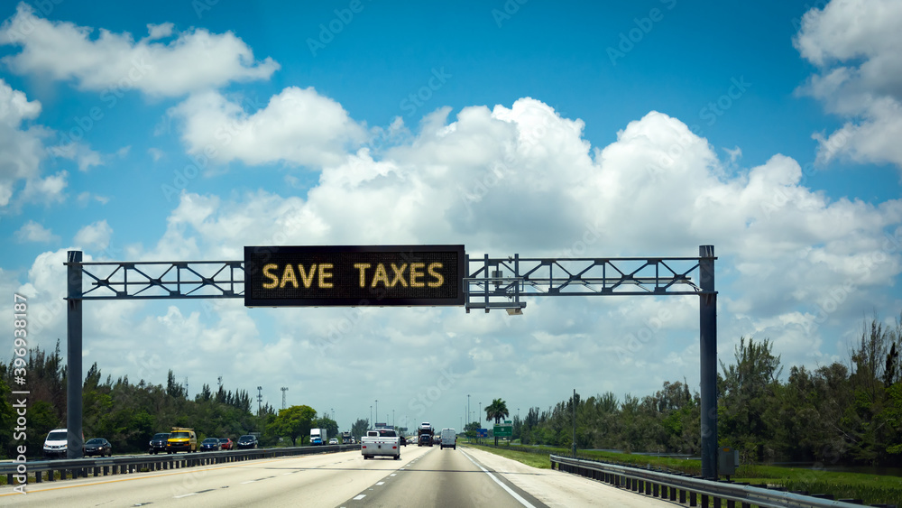 Street Sign Save Taxes