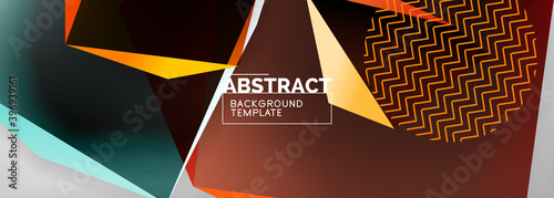 Low poly 3d geometric shapes, minimal abstract background. Vector illustrations for covers, banners, flyers and posters and other