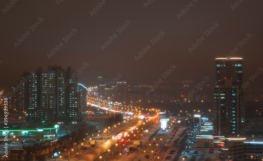 Winter night in Minsk.
