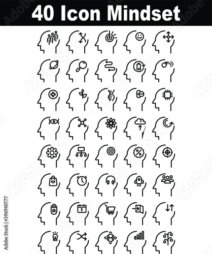 40 Icon Mindset Line Style for any purposes website mobile app presentation