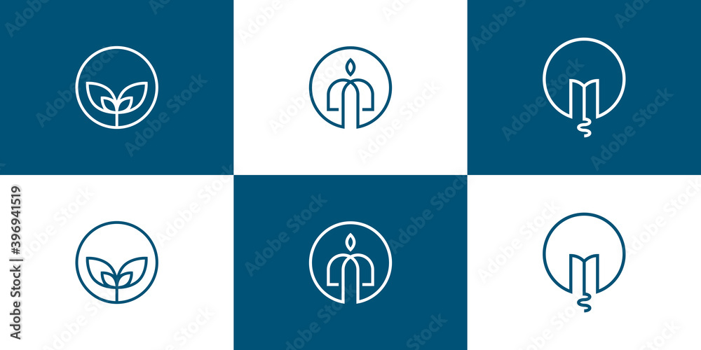 set of creative icon logo template people set of creative icon logo template people