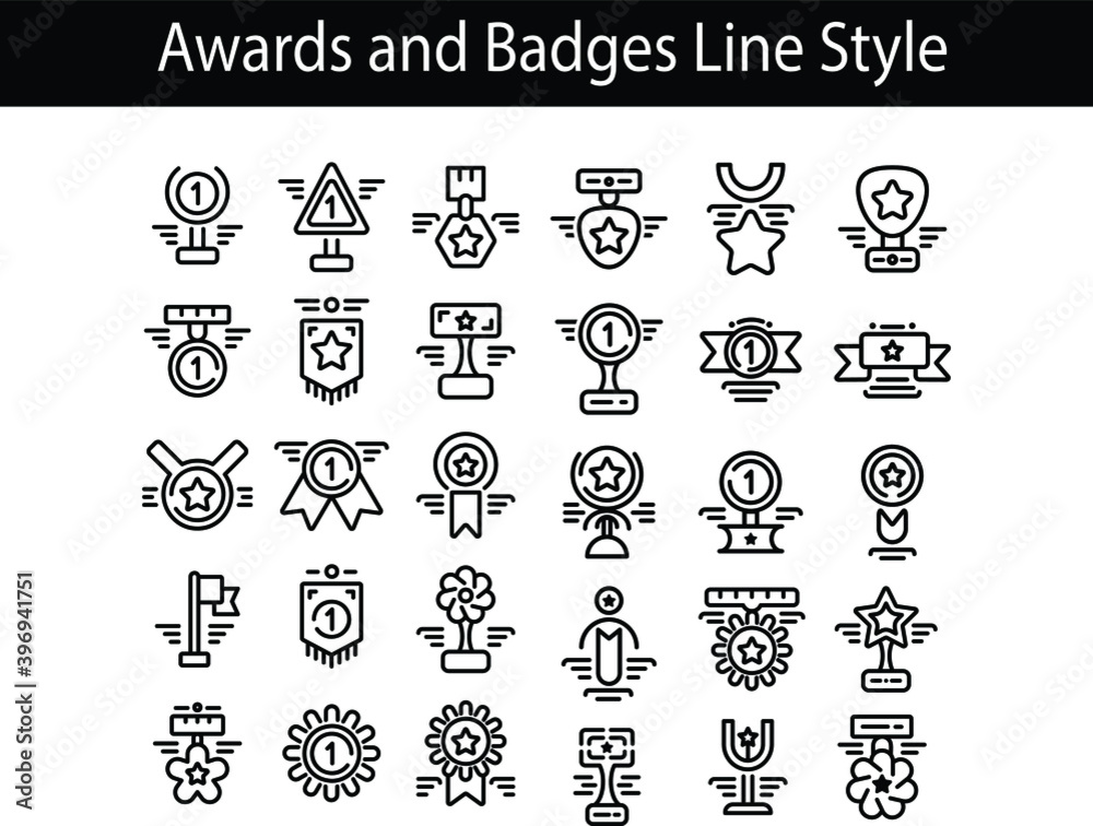 30 Icon Awards and Badges for any purposes website mobile app presentation