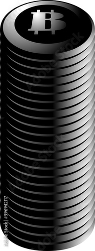 Monochrome Stacked Bitcoin medals