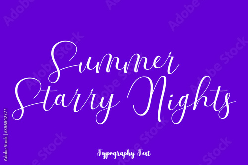 Wallpaper Mural Summer Starry Nights Hand lettering Cursive  Typography Phrase On Purple Background Torontodigital.ca