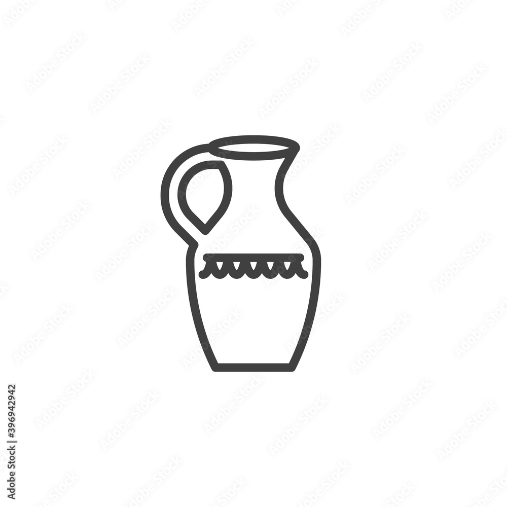 Antique clay vase line icon. linear style sign for mobile concept and web design. Ancient amphora outline vector icon. Symbol, logo illustration. Vector graphics Antique clay vase line icon. linear style sign for mobile concept and web design. Ancient amphora outline vector icon. Symbol, logo illustration. Vector graphics