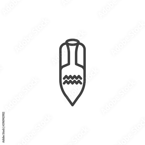 Ancient amphora line icon. linear style sign for mobile concept and web design. Antique clay vase outline vector icon. Symbol, logo illustration. Vector graphics
