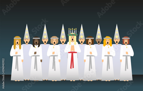 Lucia celebration the 13th of December is an old swedish tradition. photo