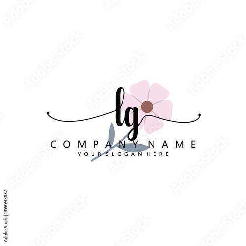 LG Initial handwriting logo template vector 