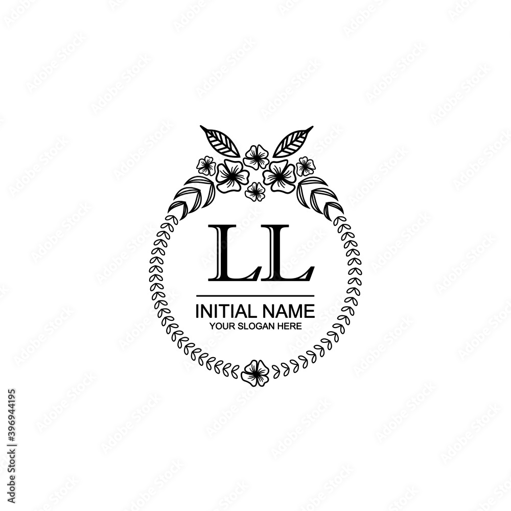 LL Initial handwriting logo template vector LL Initial handwriting logo template vector