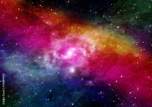 galaxy in a free space. 3D rendering